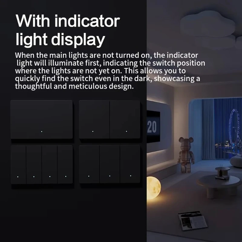 Neutral Switch with Aluminum Alloy Material Works with Smart Metal Switches