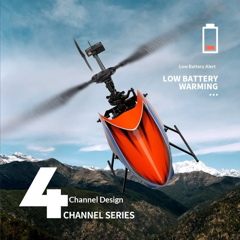 WLtoys K127 4 Channel Single Blade Aileronless RC Helicopter Altitude Hold Low Battery Alert Model Toy For Hobby Enthusiasts