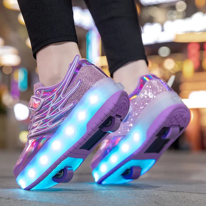 

Kids' Roller Sneakers: 8-Wheel & 4-Wheel Invisible Roller Skates – Boys', Girls' Wheeled Shoes for Students