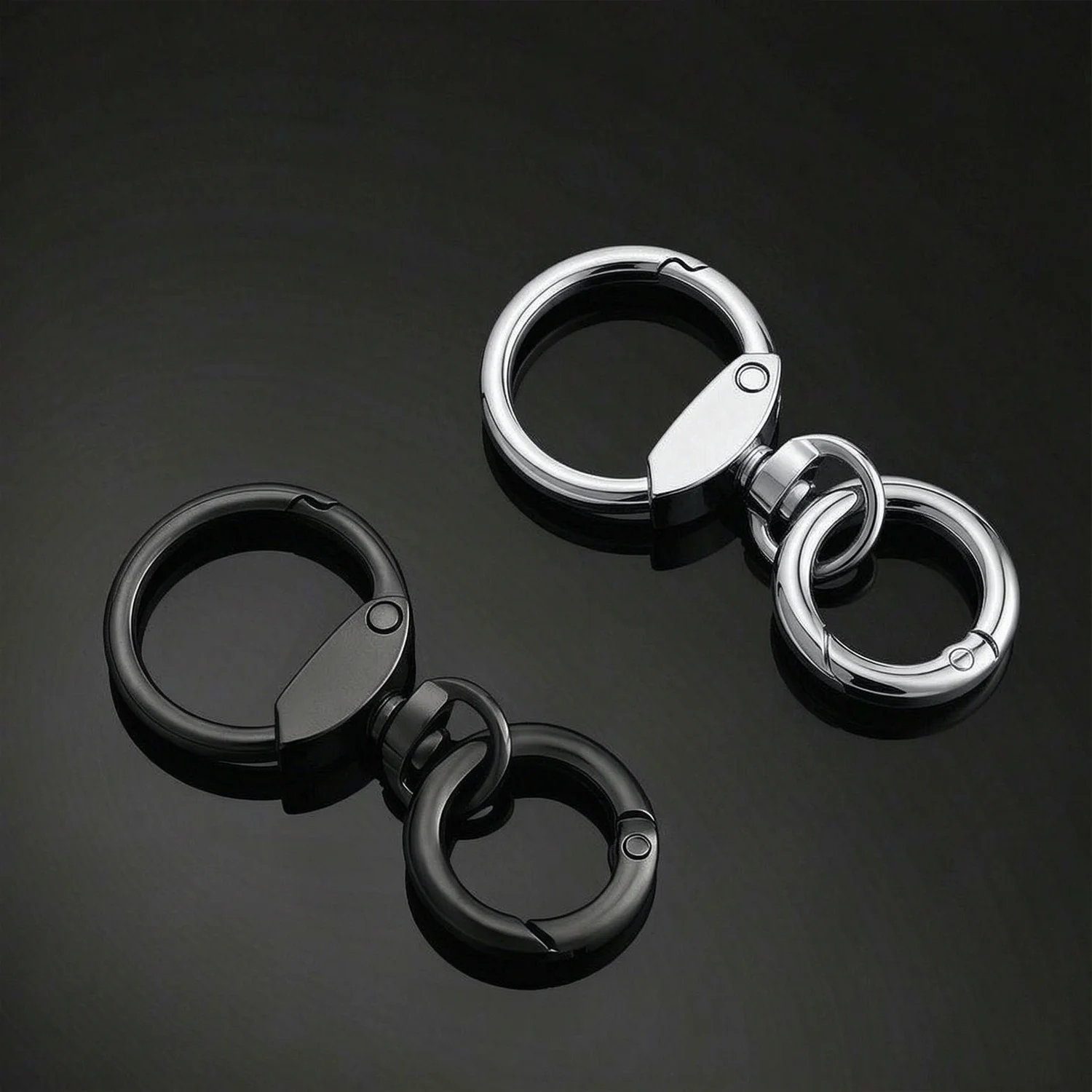 2pcs Double Opening Keychain Clip, Spring Snap Buckle for Lanyard Purse Keychain