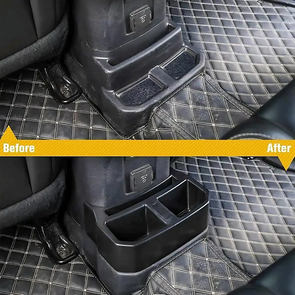 Lantsun JL1362 Car Rear Seat Water Cup Holder ABS Storage Box Organizer for Jeep for Wrangler JL2018+