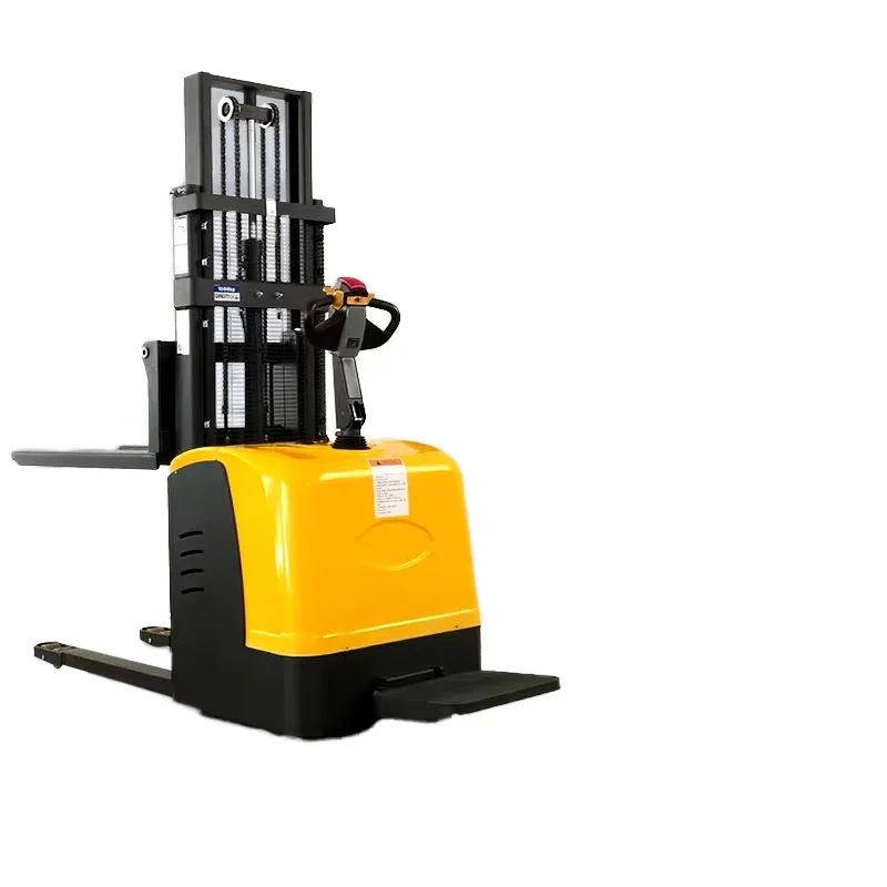 2Ton Semi-Electric Forklift Stacker Raised 3.5m Hydraulic System Full Station Driving Walking Rechargeable Loading Pallet