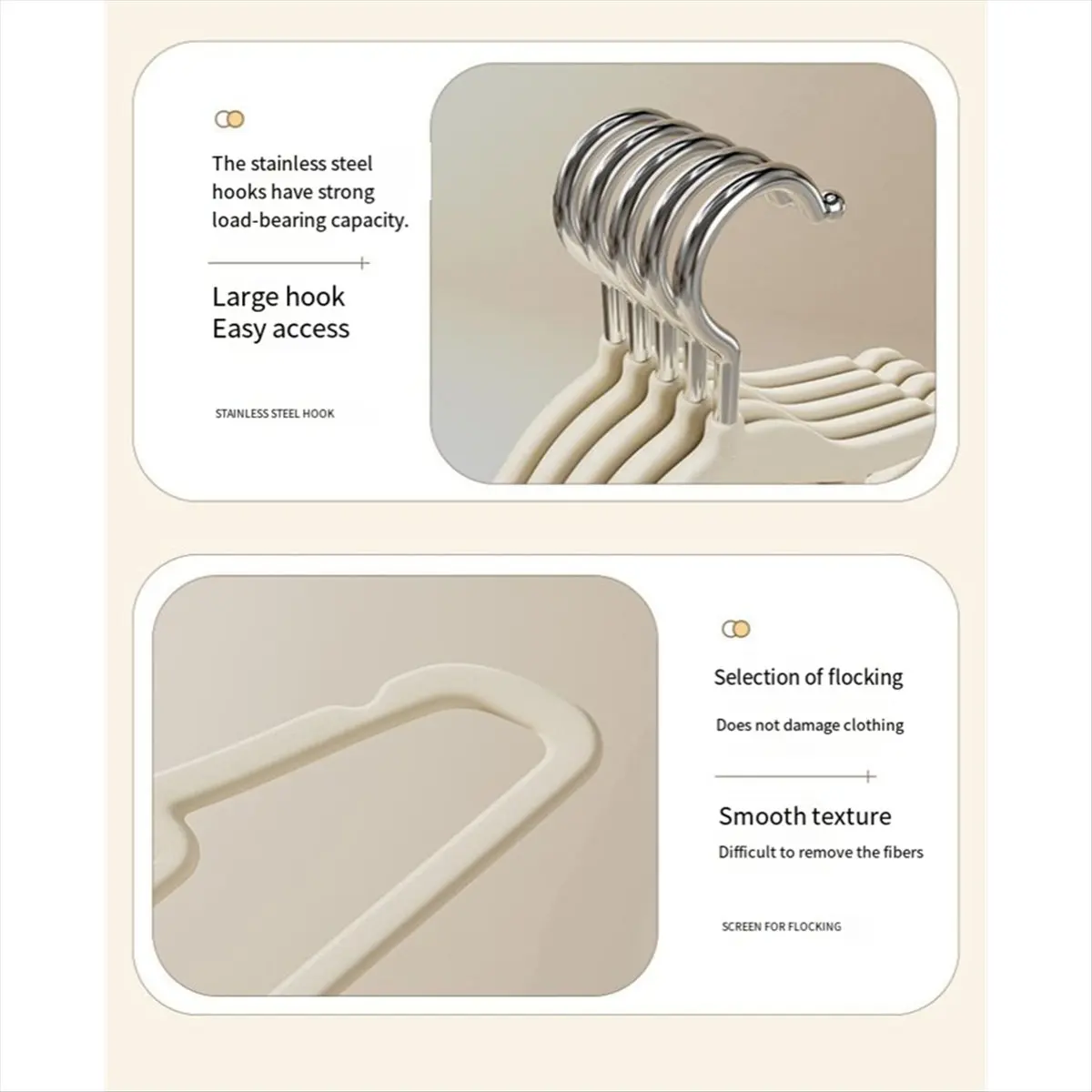 A67T NEW Clothes Hanger Household Flocking Non-Slip Student Dormitory Clothes Hanger Wardrobe Children'S Clothes Hanger