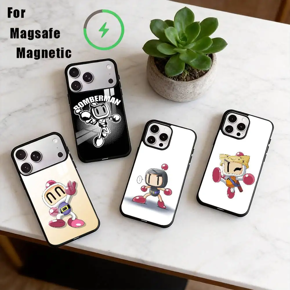 

B-Bomberman Phone Case For iPhone17,16,15,14,13,12,11 Plus,Pro Magnetic with Magsafe Wireless Charging