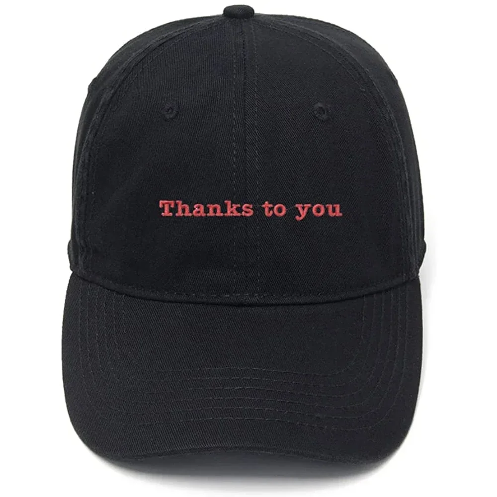 

Lyprerazy Men's Baseball Cap Thanks to You Embroidery Hat Cotton Embroidered Casual Baseball Caps