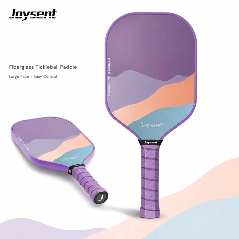 Joysent Fiberglass Pickleball Paddle 13mm PP Honeycomb Core Purple Racket for Adults Beginners