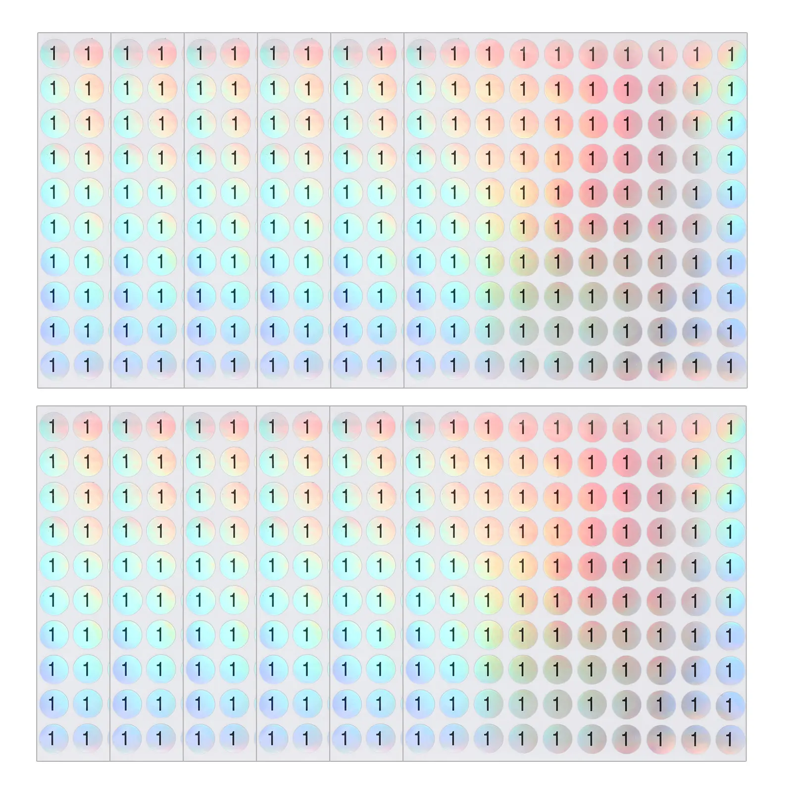 

12 Sheets Reflective Round Small Number Stickers Self Adhesive Laser Consecutive Numbered Stickers Inventory Label Sticker Signs