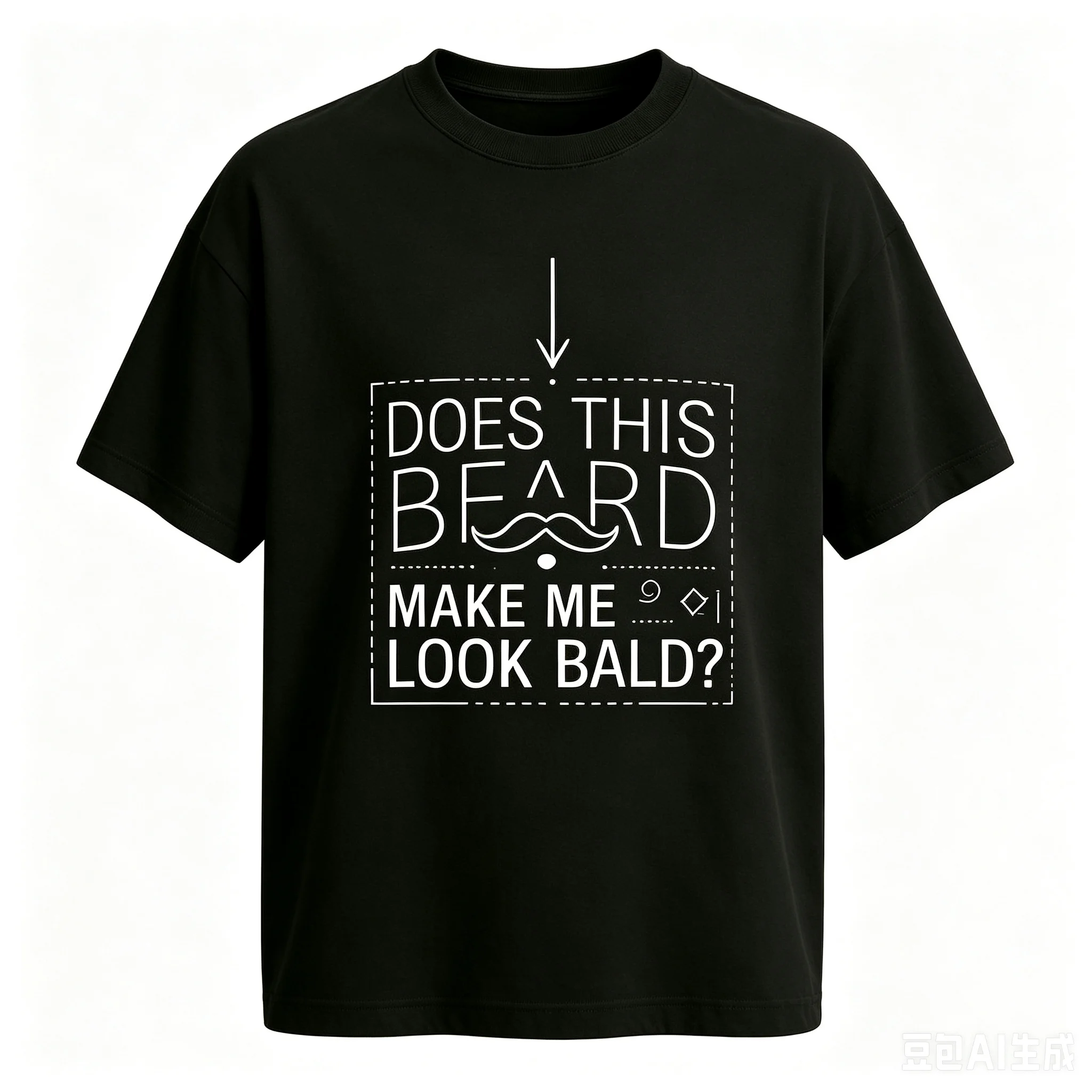 Does This Beard Make Me Look Bald Graphic T Shirt Men Funny Beard Lover Barbershop Humor Crew Neck Sleeve Unisex Tee