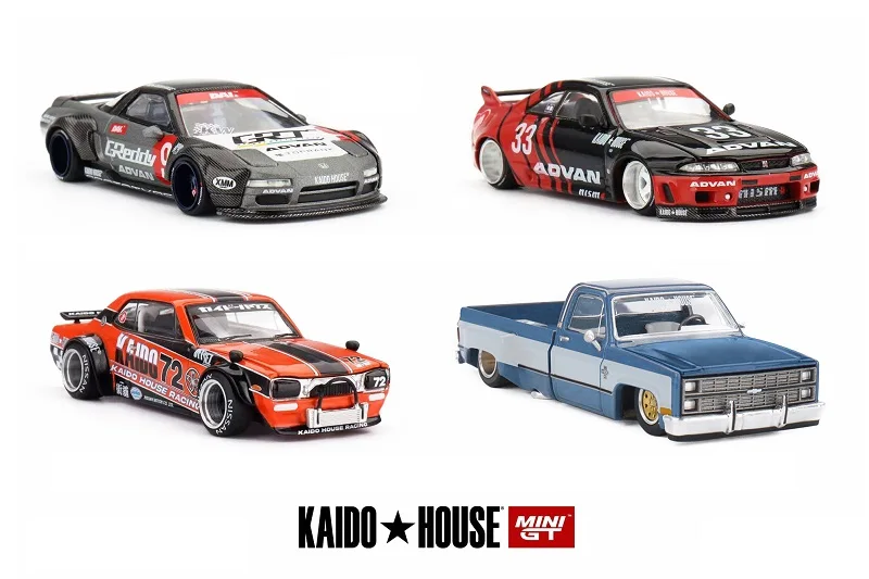 **Przedsprzedaż** TSM Models Kaido House x MINI GT KHMG Fairlady Skyline 2000GT KPGC10 M3 E30 AE86 EF Silverado Model samochodu z otwieraną maską