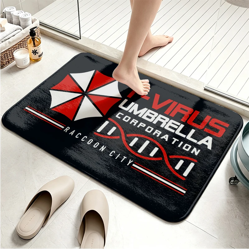 Umbrella Corp Anti Slip Mat Faux Cashmere Memory Foam Carpet Coral Fleece Super Absorbent Floor Mat Kitchen Living Room Bathroom