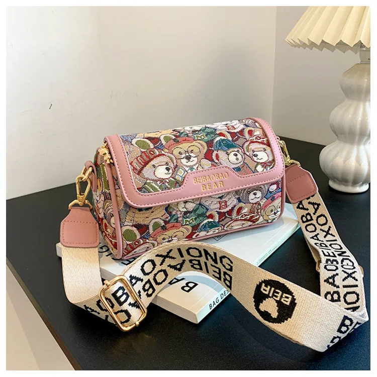 New Trendy Unique Design Cartoon Bear Single Shoulder Bag Chic Crossbody Bag Original Women's Shoulder Bag Purses and Handbags