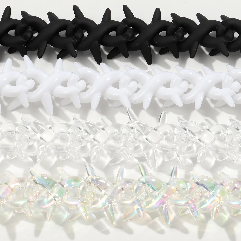 Neue Punk Spikes Dorn Unendlichkeit Kette Choker Halsketten für Männer Frauen HipHop Schillernde Klare Geometrische Kette Kragen Schmuck Geschenke – Detail 6