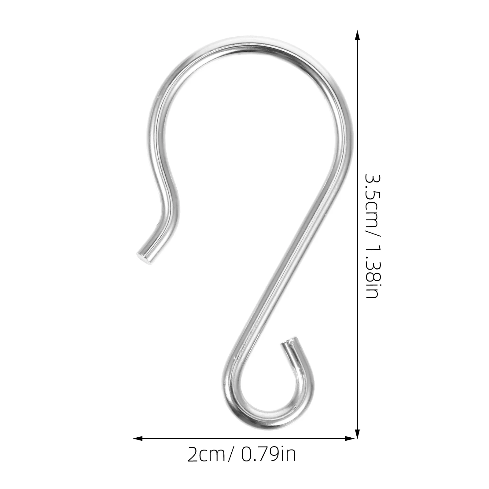 100 قطعة من خطافات الفولاذ المقاوم للصدأ شديدة التحمل على شكل حرف S بكرات مسار الستارة ديكور المكتب المنزلي خطاف S عالي التحمل