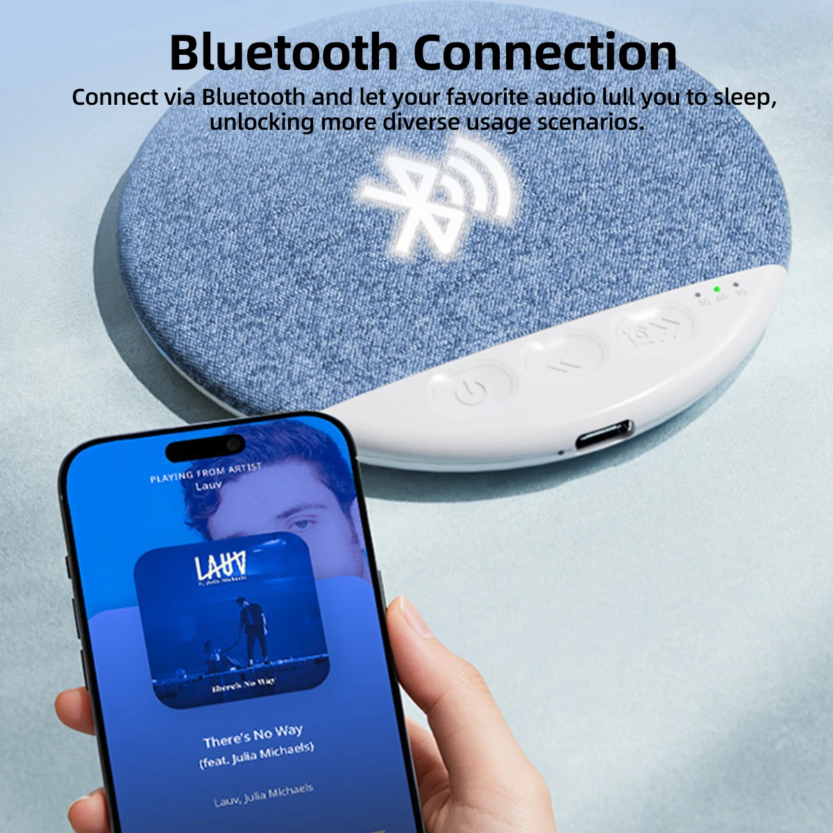 New Bluetooth Pillow Speaker Wireless Sleep Music Player Under Pillow White Noise Machine 9D Stereo Timer Auto-Off for Insomnia