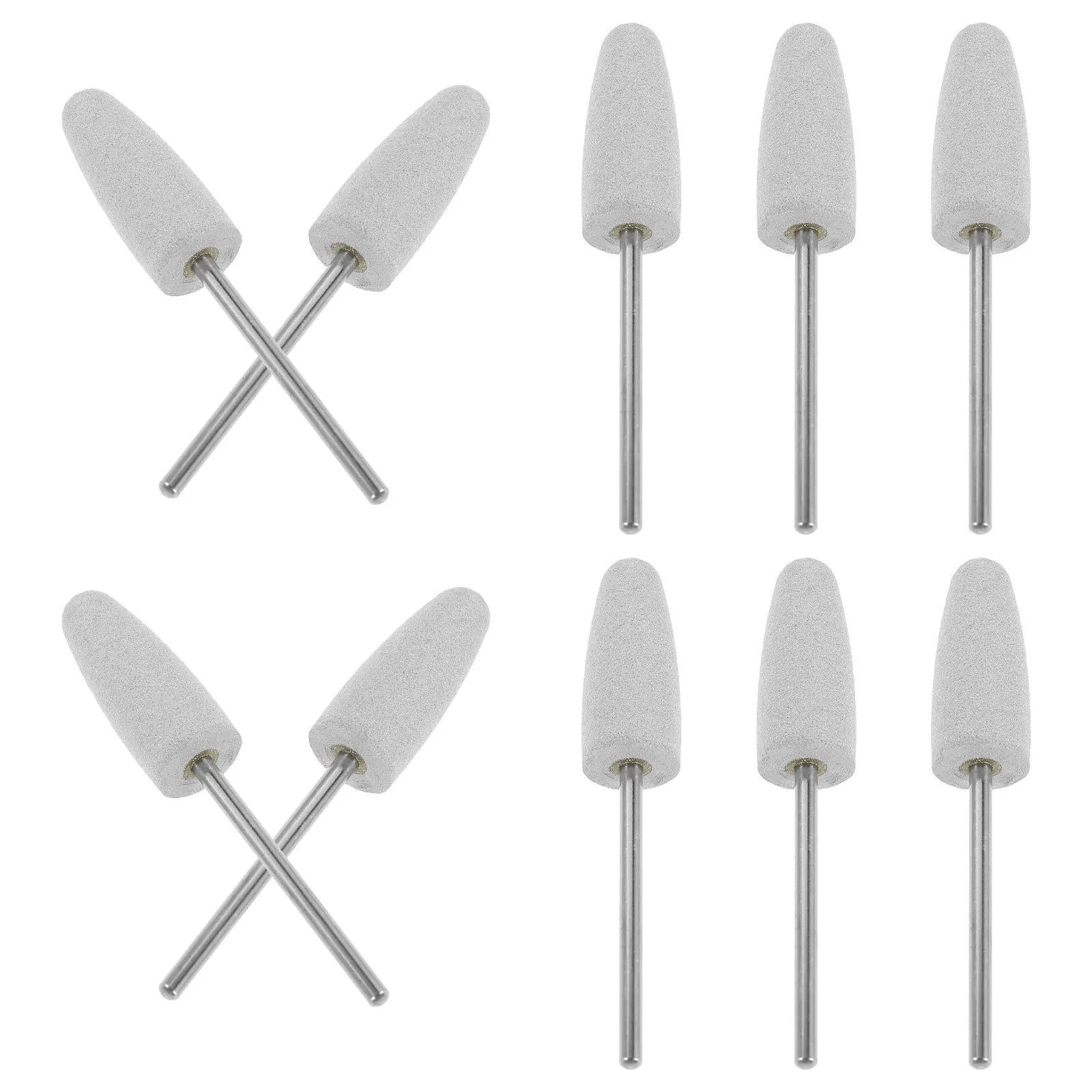 10個入りシリコンネイルドリルビット、ゴム製研磨ツール、ネイルシェーピング、バフ研磨、キューティクル除去、サロンおよび家庭用、ロシア語