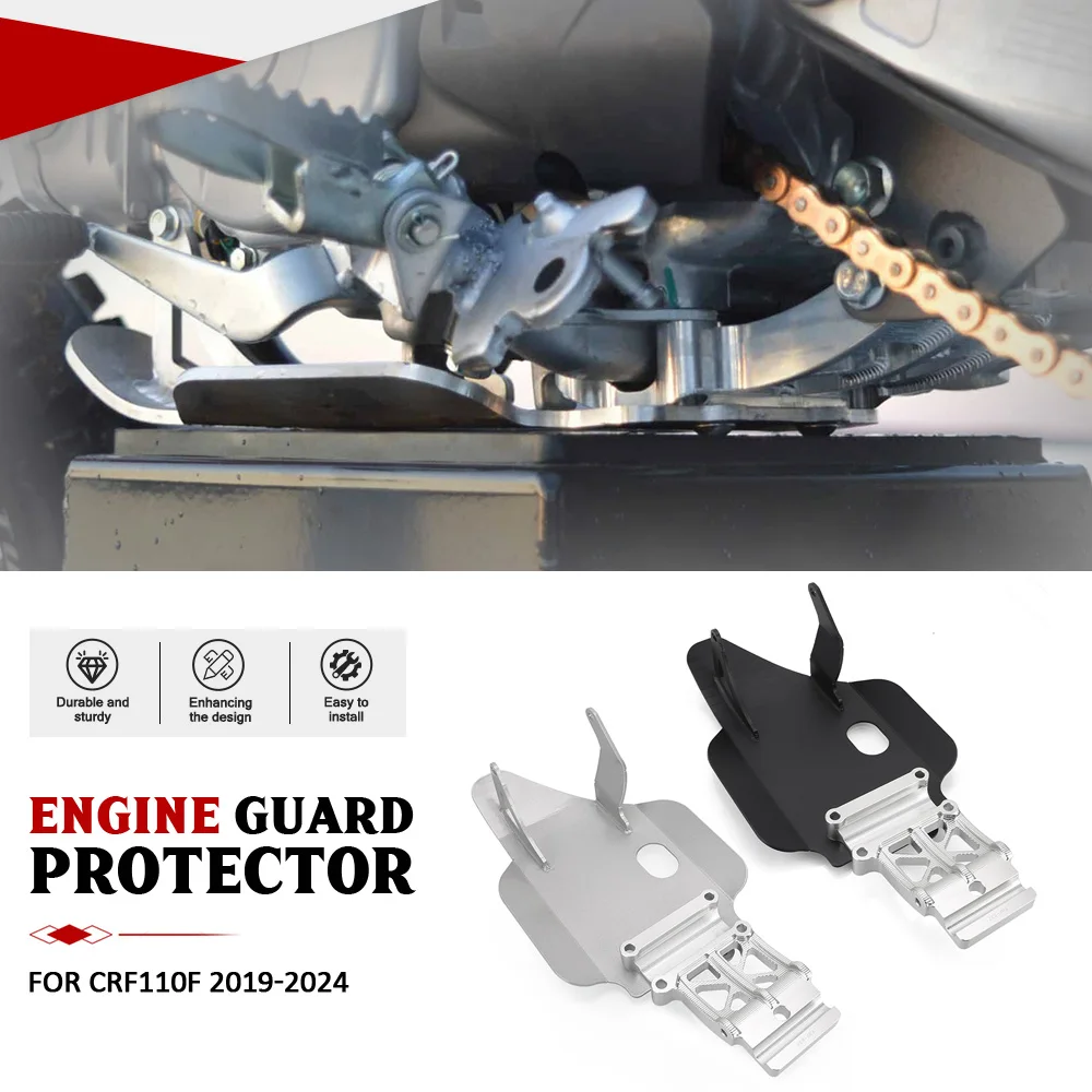 

For Honda CRF 110F CRF110F 2013-2018-2019-2020-2021-2022-2023-2024-2025 Motorcycle CNC Aluminum Billet Cradle And Skid Plate Set