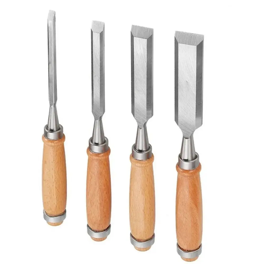 Manual de madeira escultura mão cinzel Tool Set, carpinteiros profissionais, gouges de madeira, DIY ferramentas manuais, 4pcs