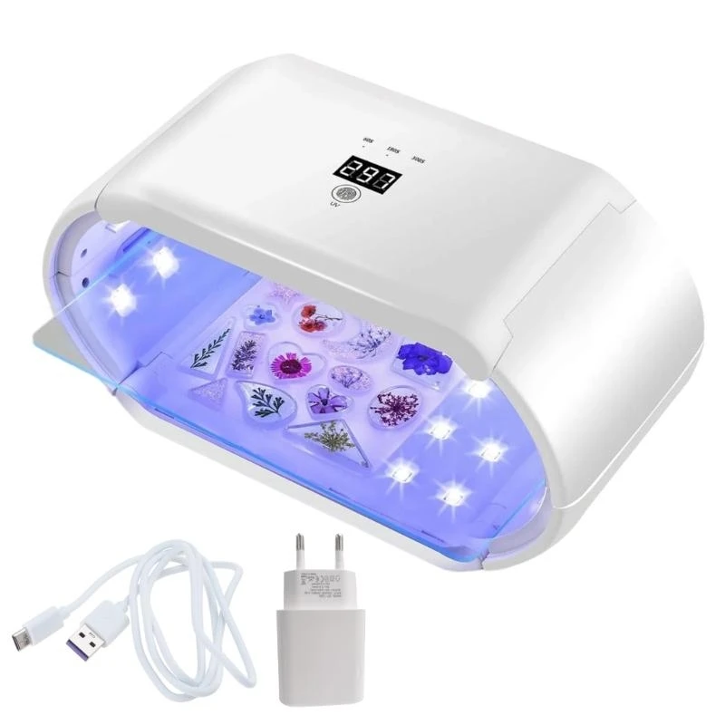 

31BB Versatile 96W UV Resin Lamp with Customizable Timer Fast Curing UV Light with Time Settings Practical Nails Accessories