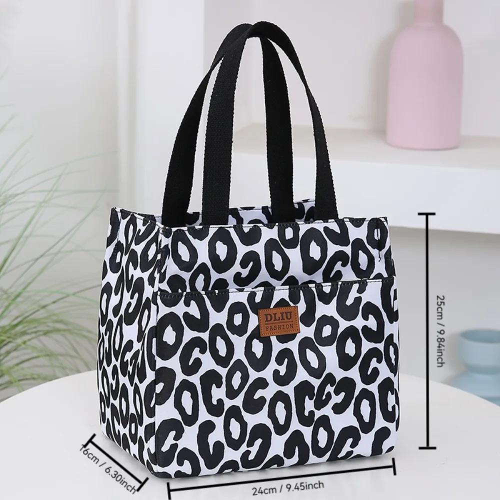 New Handbag Floral Print Lunch Bag Large Capacity Thermal Waterproof Insulated Bag Thickening Lunch Bag Women