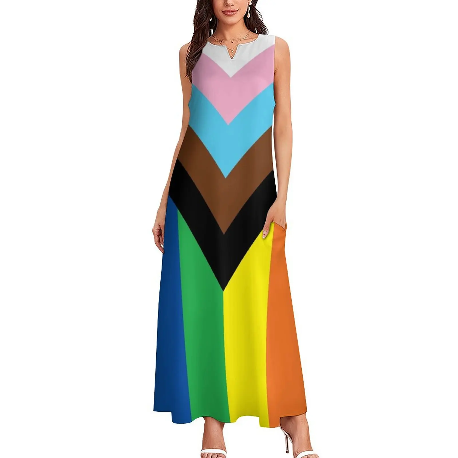 Progress Pride Flag Long Dress wedding dresses for woman summer dresses for women 2024 luxury evening dresses for women 2024