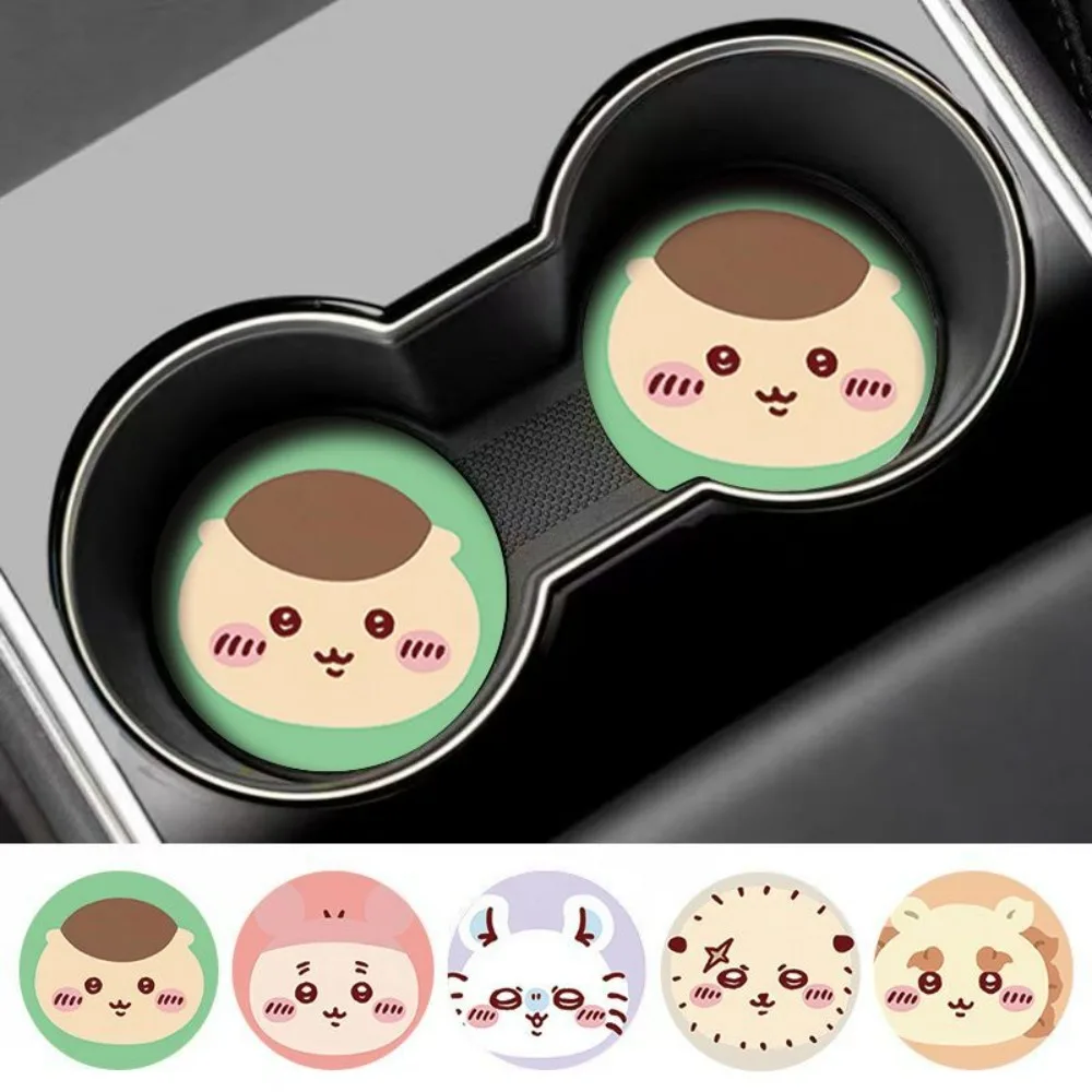 2pcs Chiikawa Car Anti Slip Cup Mat Lovely Cartoon Vehicle Cup Pad Durable Auto Interior Decor Practical Car Accessory Gift Toys view 6