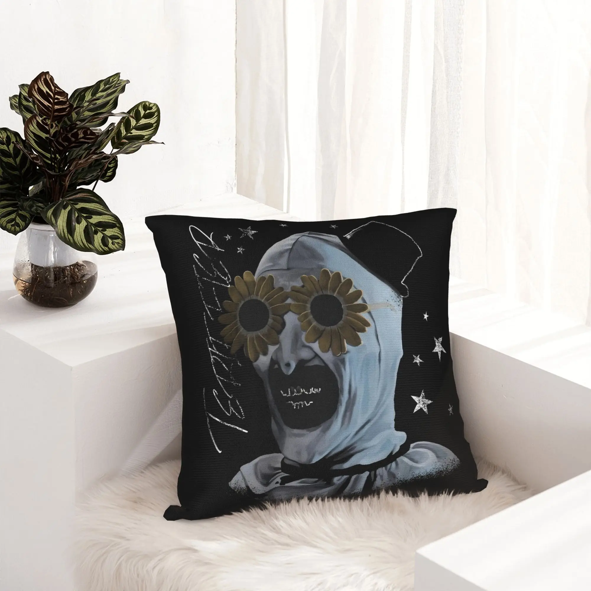 Terrifier Scary Movie Pillowcase Printing Fabric Cushion Cover Gift  Throw Pillow Case Cover Home Zippered 18''