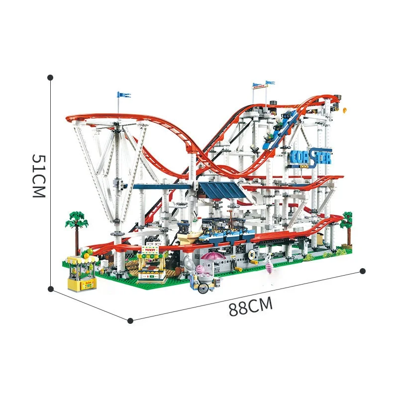 IN VOORRAAD 4619 STUKS Met Motor Achtbaan Compatibel 15039 10261 DIY Model Bouwstenen Bricks Kid Kerst Verjaardagscadeautjes