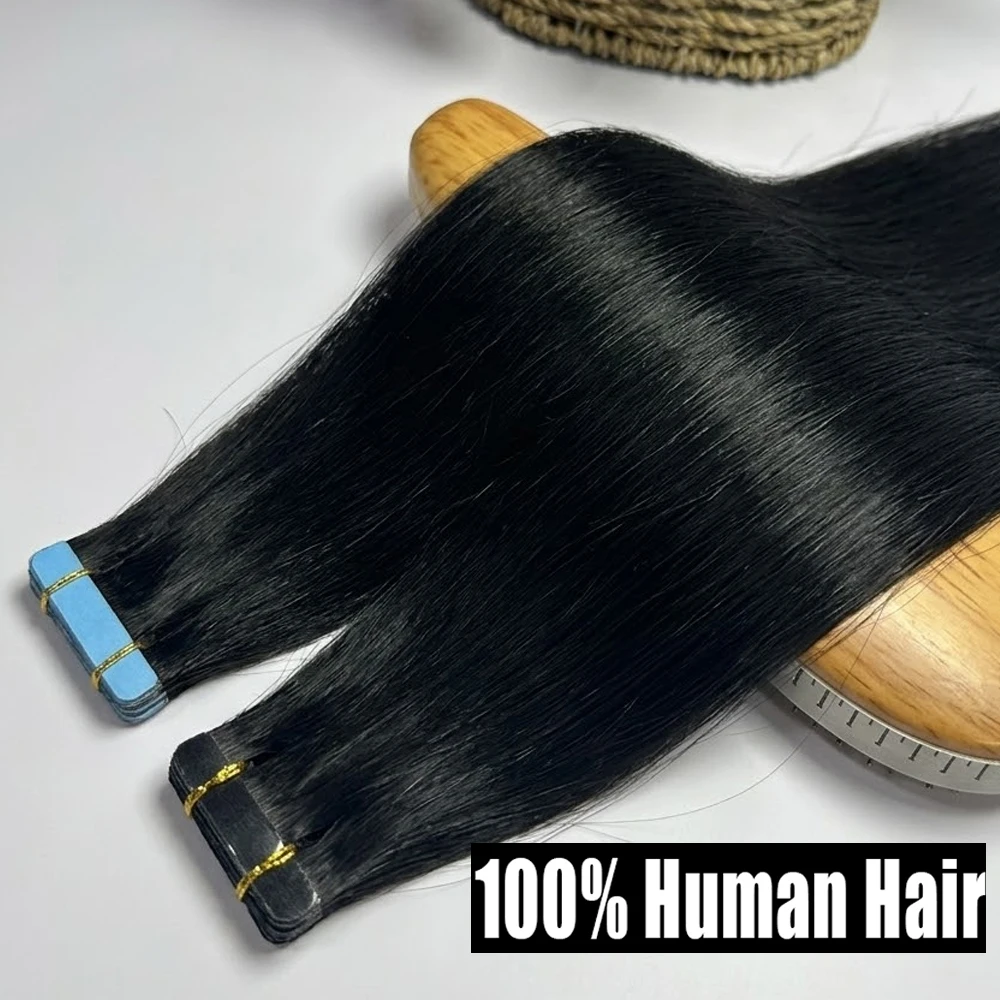 

24 Inch 100% Real Tape In Human Hair Extensions Skin Seamless Adhesive Brazilian Invisible Straight Tape Ins Human Hair On Sale