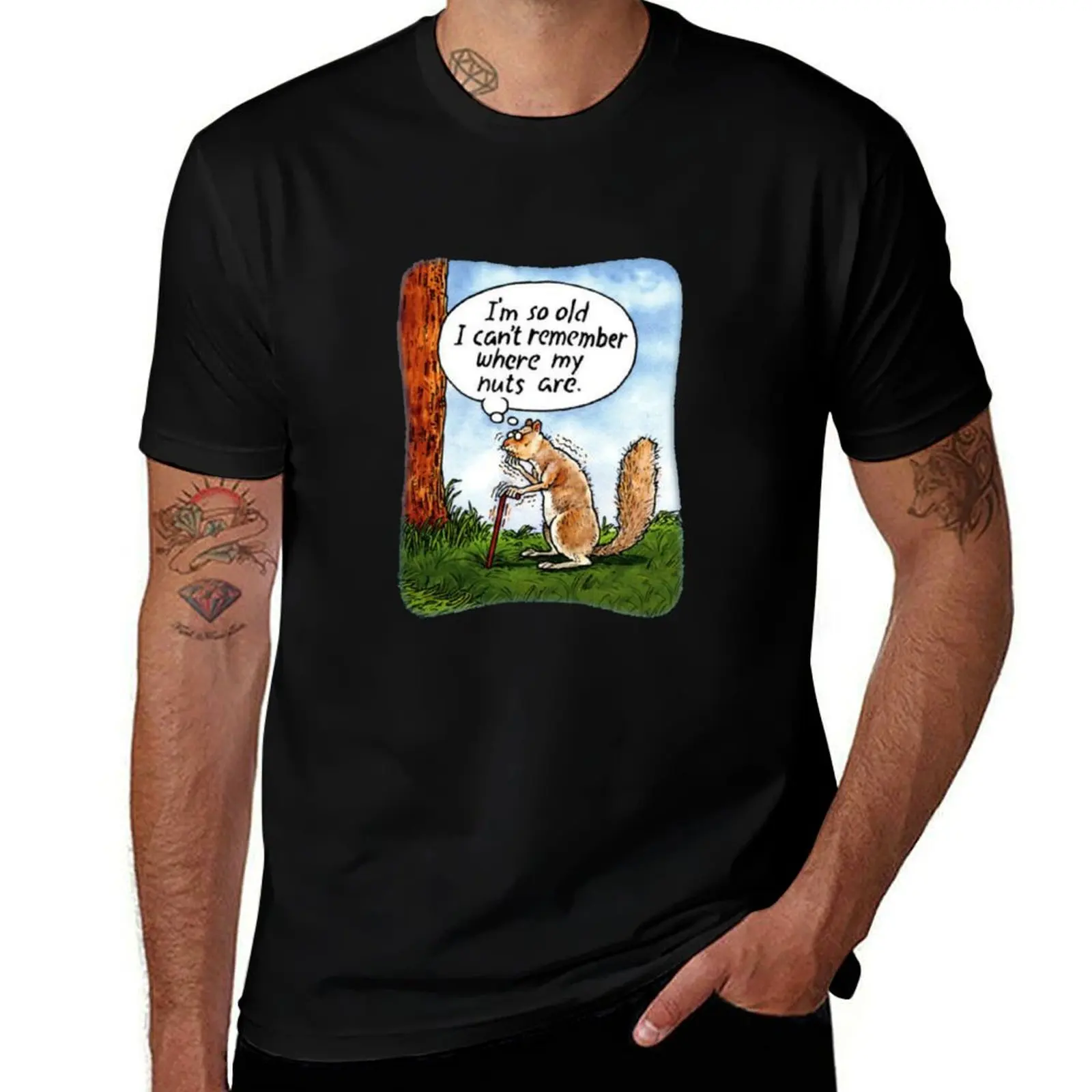 I’m So Old I Can't Remember Where My Nuts Are T-Shirt Soft Casual Short Sleeve Cotton Tee T-Shirt