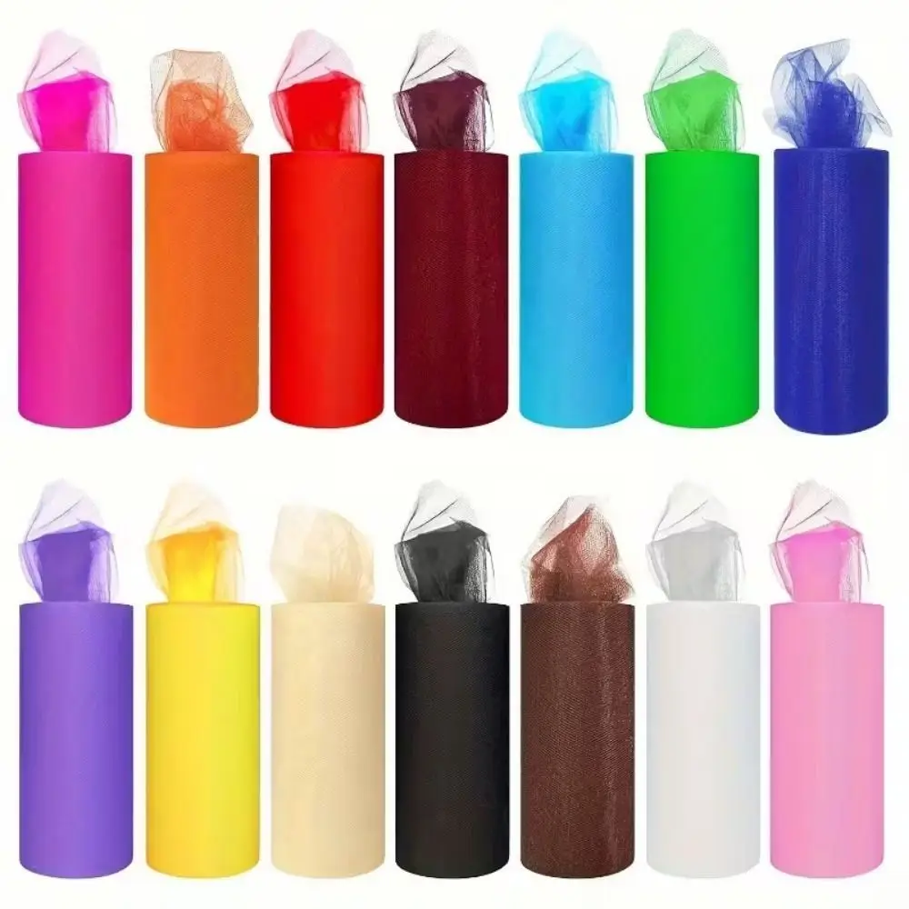Multi-clolor Tulle Mesh Ribbon DIY Craft 15/30cm Width Roll Netting Spool Sheer Premium Quality Tulle Roll Spool Fabric
