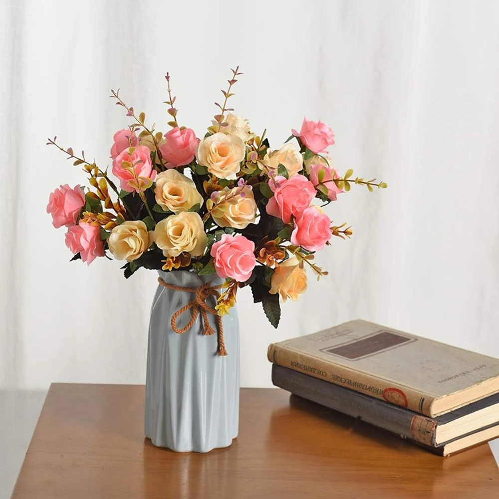 الحرير الورد الزهور الاصطناعية الزفاف غرفة المنزل الجدول ديكورا في الهواء الطلق اليدوية باقة الزفاف سكرابوكينغ اكاليل Diy بها بنفسك الهدايا الدعائم #1