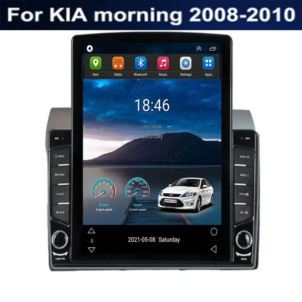 For Tesla Style 2Din Android 13 Car Radio For KIA Morning 2008-2010 Multimedia Video Player GPS Stereo Carplay DSP RDS Camera