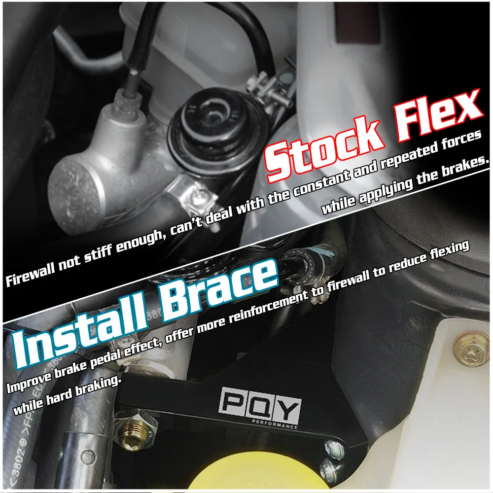 WLR - Master Cylinder Support Bracket Stiffen Brake Pedal Feel For 02-07 Subaru Impreza/RS/WRX/STI WLR-HBM02BK-QY