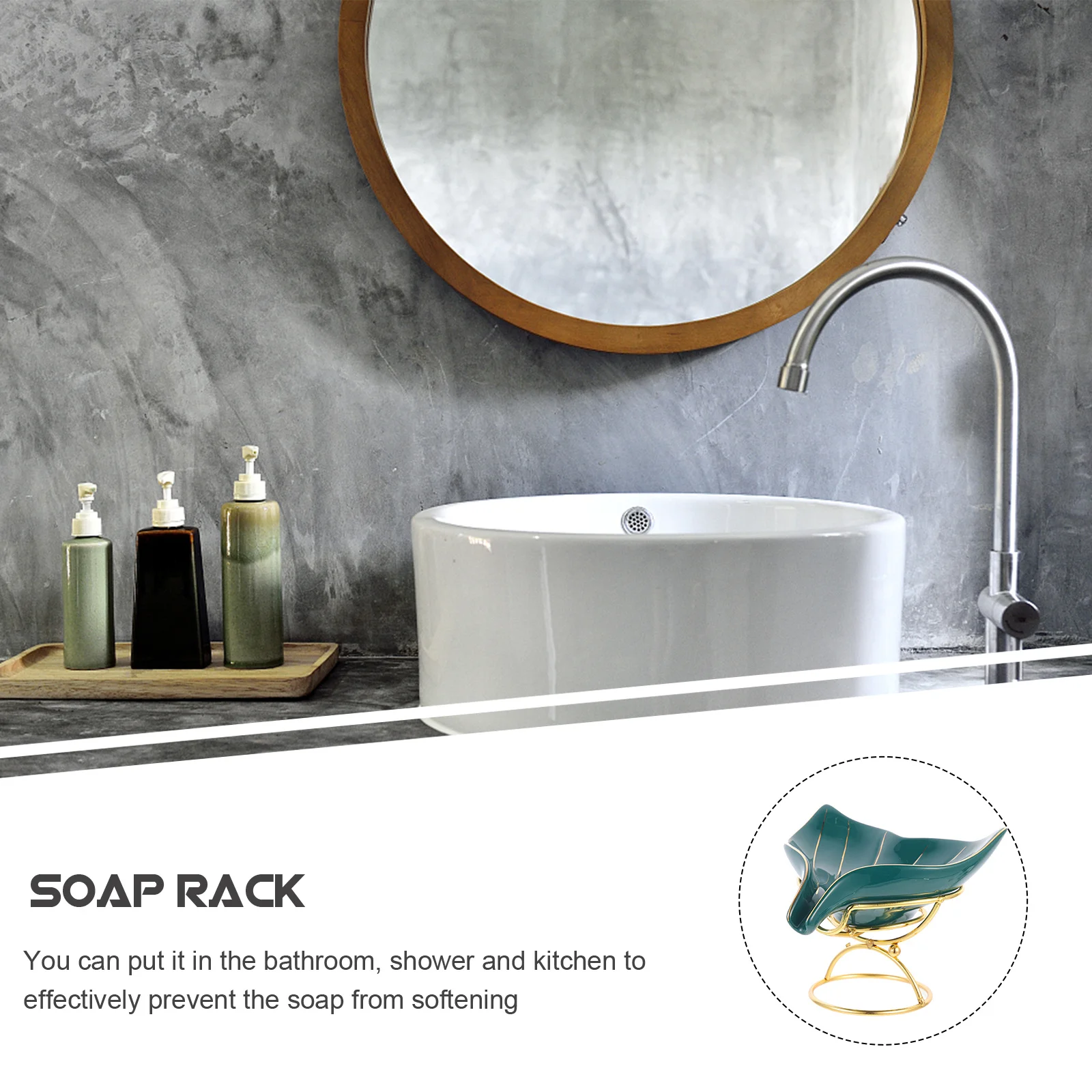 

Soap Dish with Drain Mermaid Tail Stand Bar Holder Drainage Shape Bathroom Sink for Draining