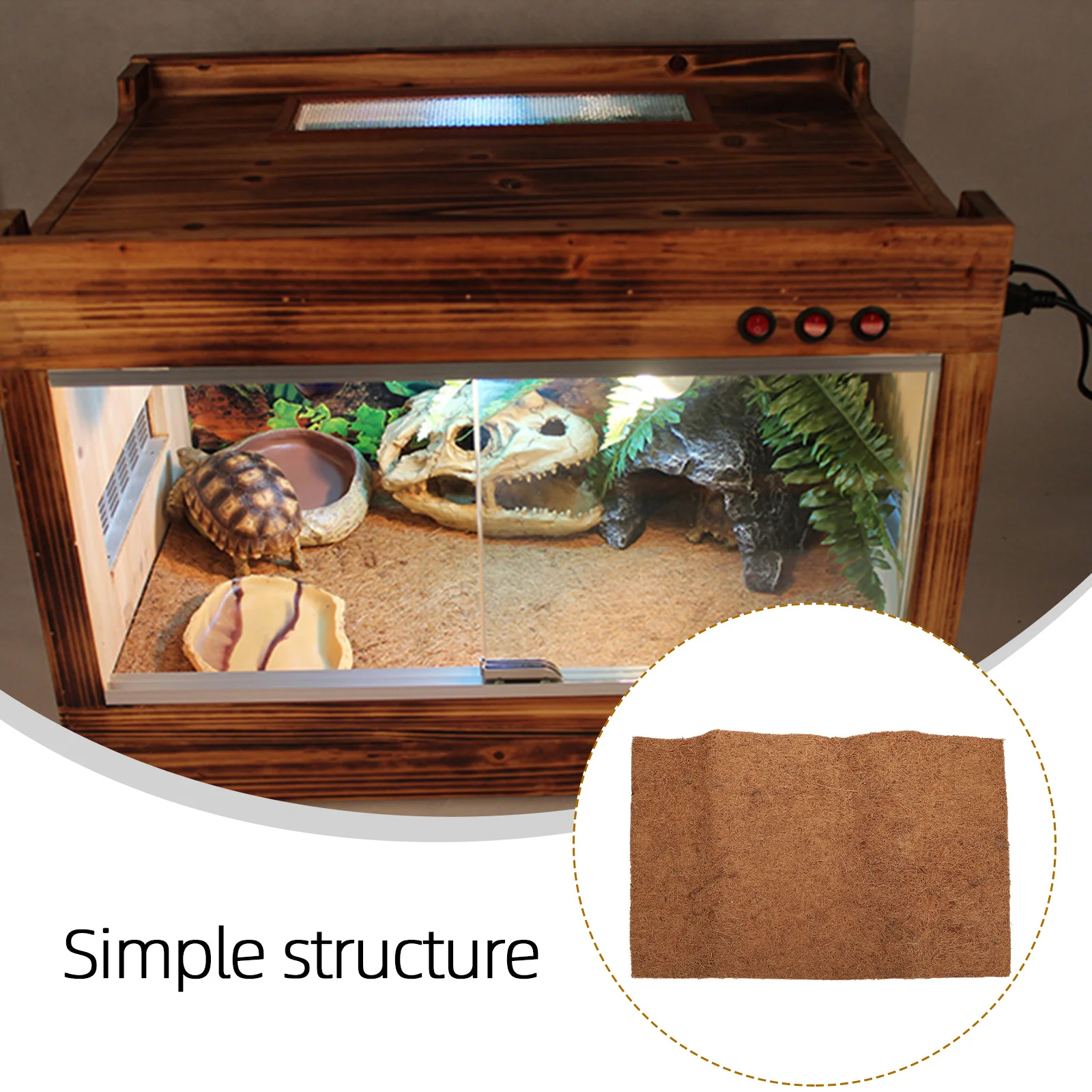 

Natural Coconut Bedding Easy Clean Terrarium Reptile Products Supplies Pet Mat Prevent Skin Rot Reptile Products