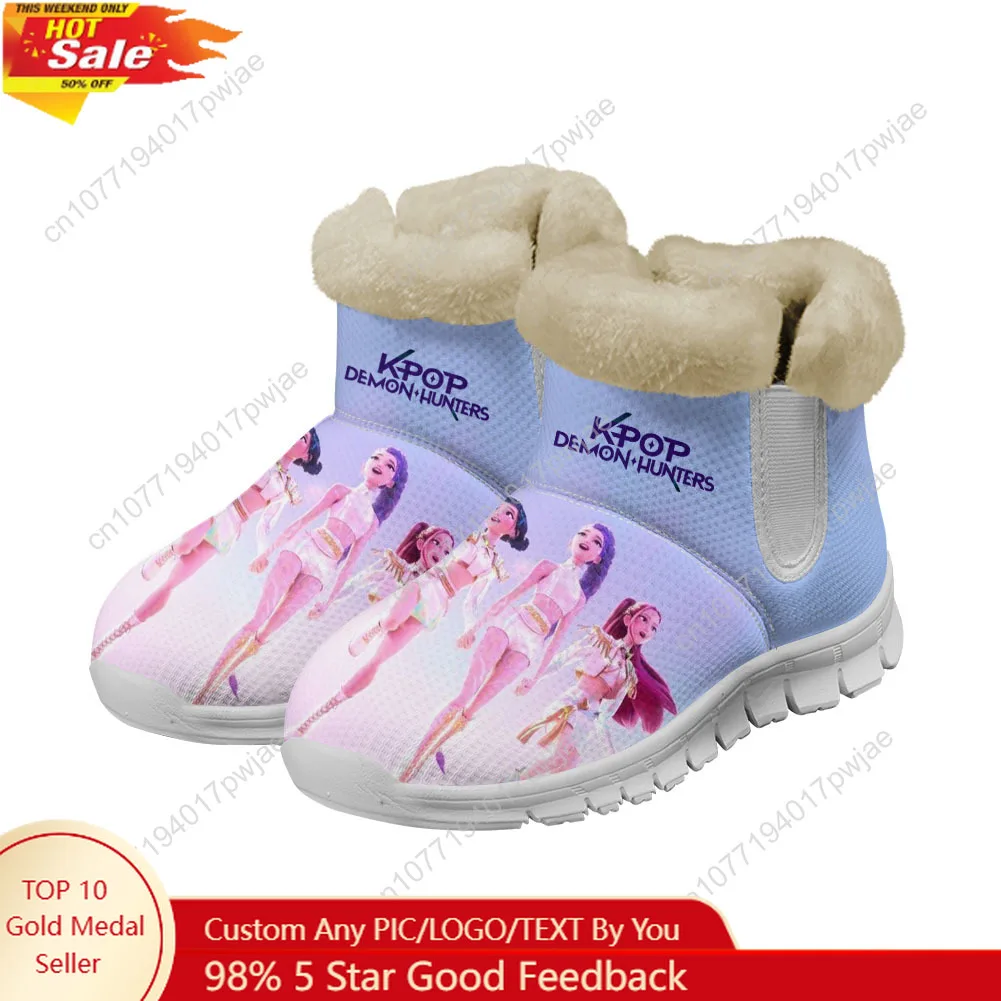 

KPop Demon Hunters Snow Boots Mens Womens Teenager Shoes Keep Warm Casual Lightweight Sports Custom Sneakers