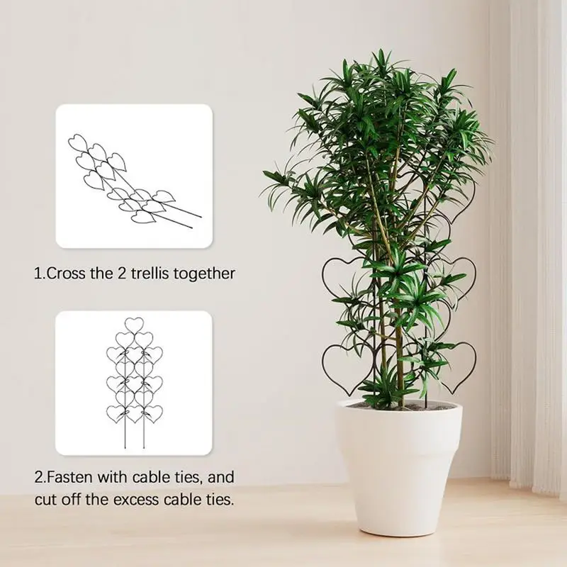 Indoor Plant Trellis Set 3Pcs Metal Wire Trellis for Climbing Plants Adjustable Plant Support for Flower Stems and Vines