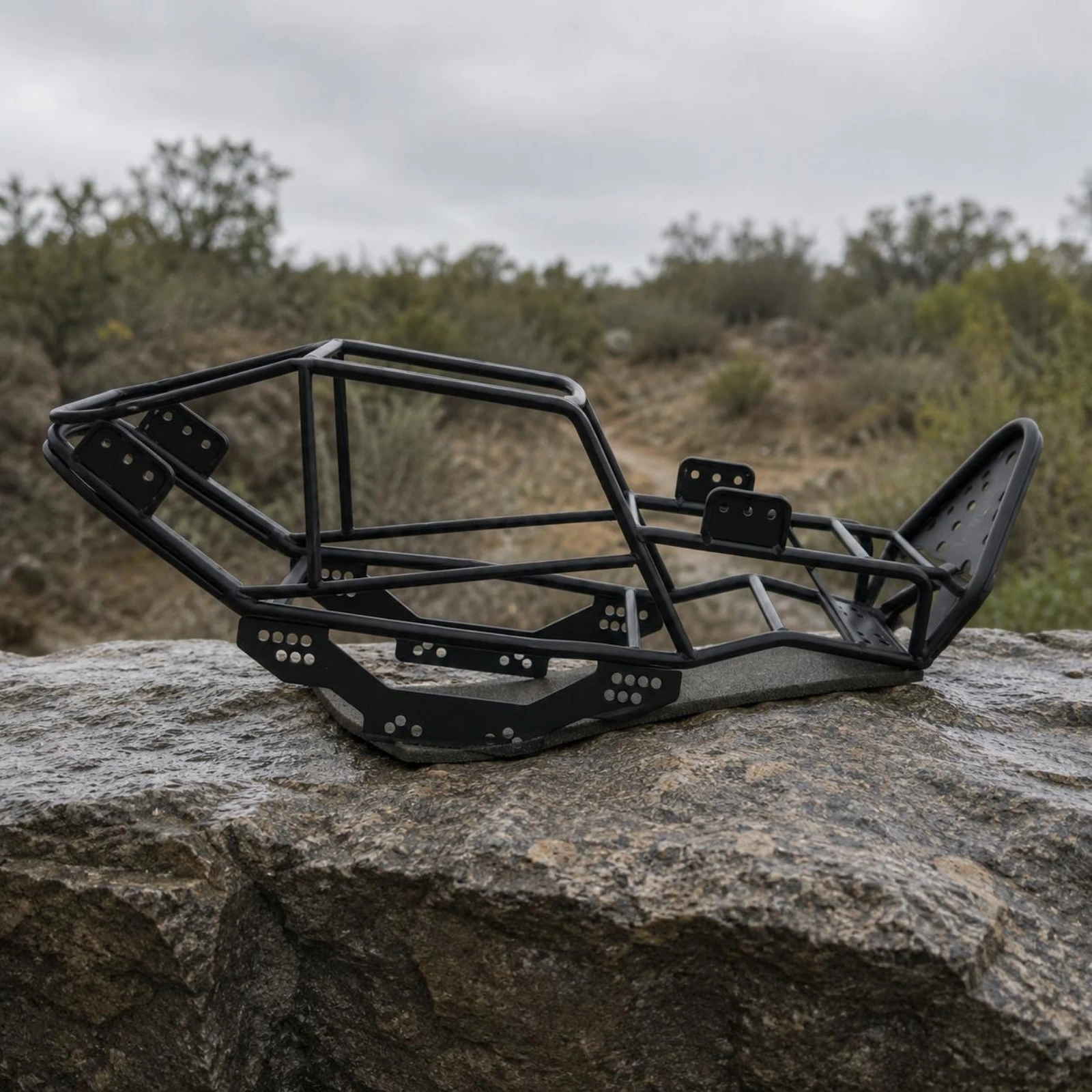 RC Crawler Frame Chassis Pre-Drilled Holes Welded Metal Roll Chassis Tube Frame Chassis Black Vehicle Parts 517.7 G