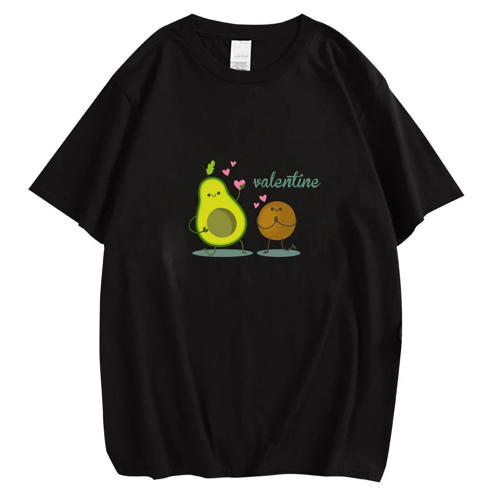 CLOOCL Funny T-shirts Cute Avocado Chinchilla Chest Printed Tees Fashion Black 100% Cotton T-shirt Hip Hop Streetwear