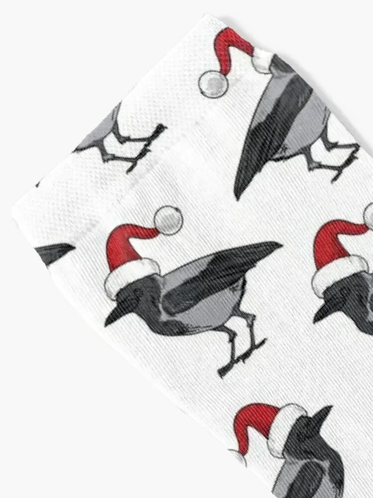 Santa Crow (Naughty or nice?) Socks Climbing Running man Crossfit Socks Men's Women's