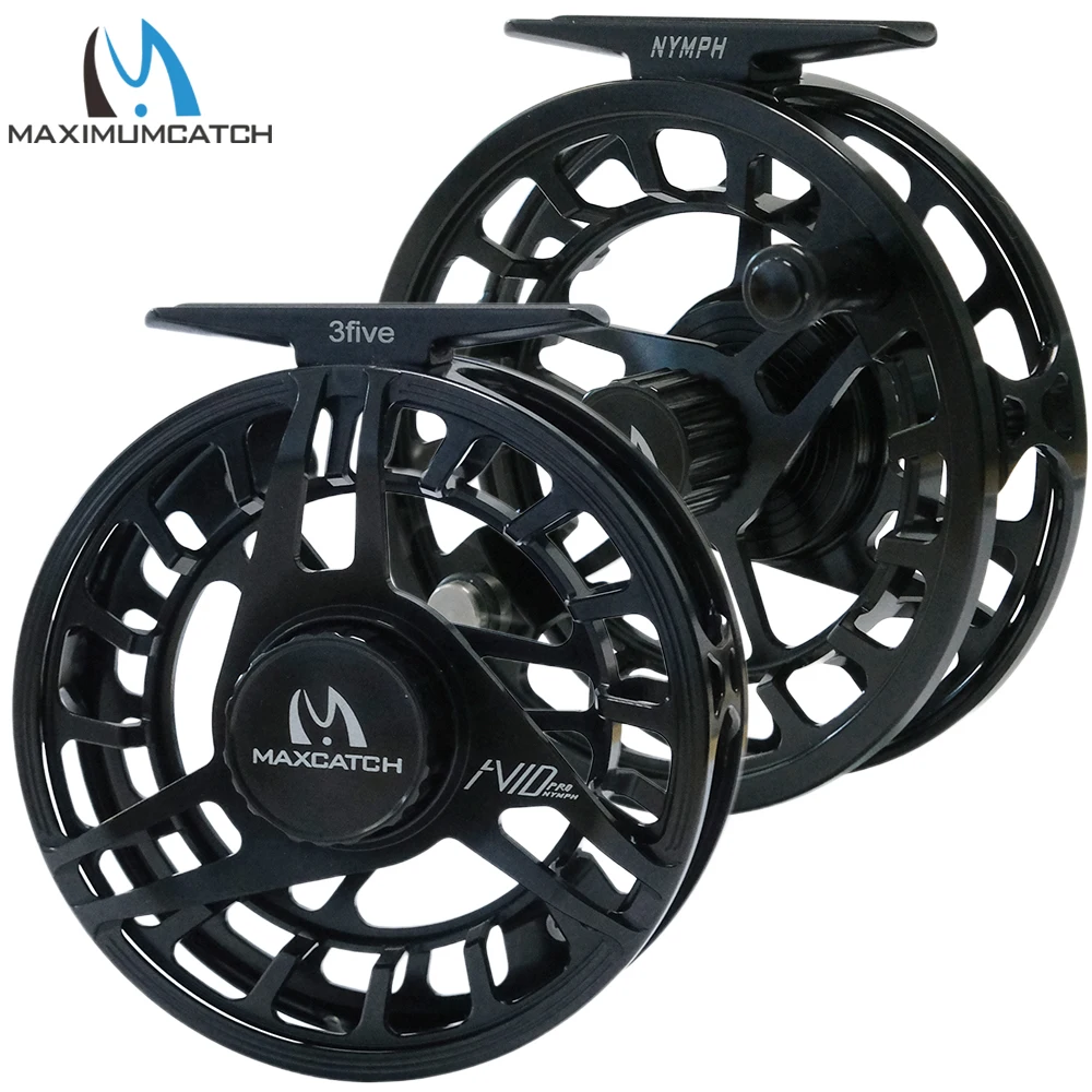 MAXCATCH AVID PRO Nymph Fly Reel 2/3/5WT Full Frame CNC Machined Aluminum Large Arbor Fly Fishing Reel for Euro Nymphing