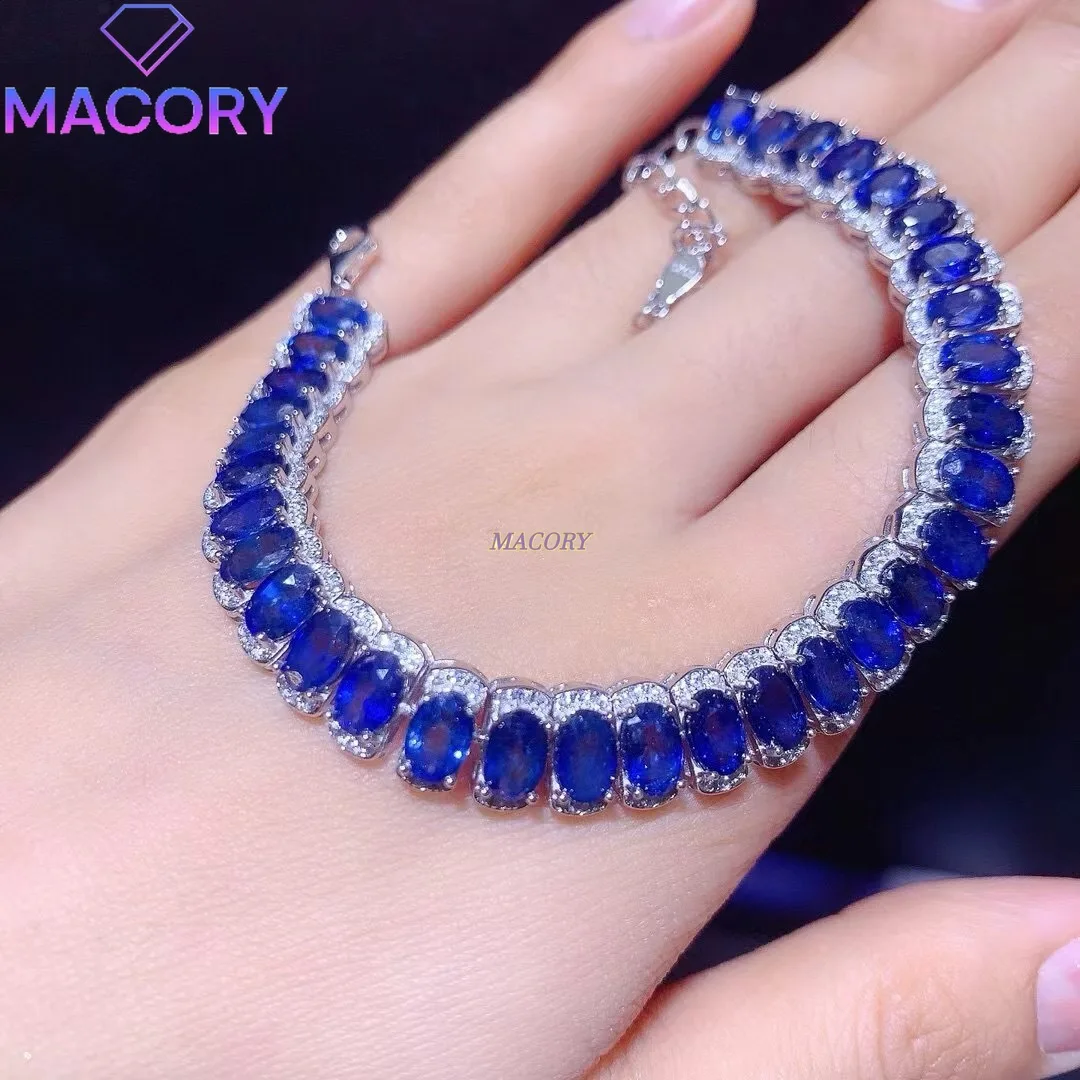 New 925 sterling silver sapphire bracelet for women super transparent exquisite engagement wedding gift selection