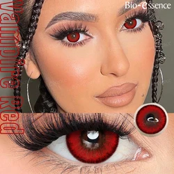 Bio-essence Contact Lenses 2PCS Colored Contact Lenses Cosplay Red Lenses 1Year Fashion Color Beauty Lenses Party Cute Eye Lens