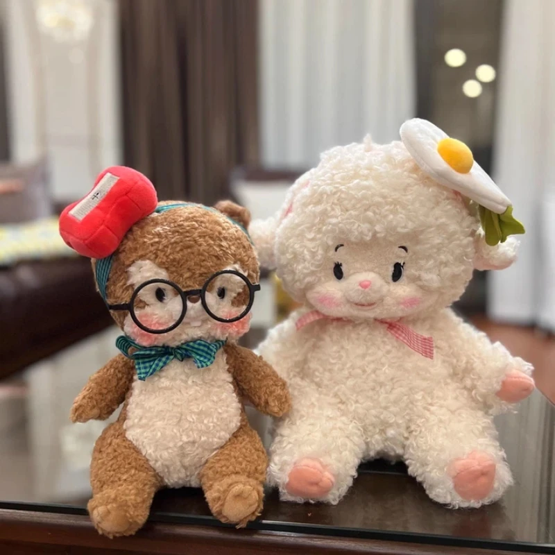 

Мягкая плюшевая кукла-ягненок Bobonuts из шерсти, успокаивающая игрушка, подарочный набор для девушки, подарок для признания в любви, коллекционный паспорт