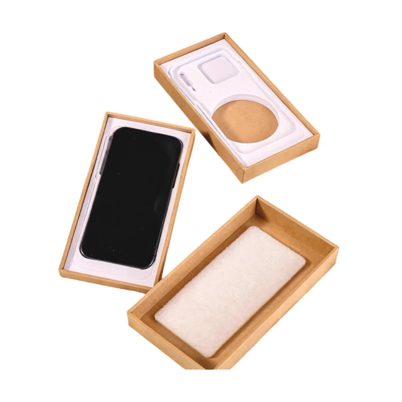 

100 шт. пустых универсальных коробок из крафт-бумаги для iPhone 15, 16, 17 Pro Max, оригинальные жесткие коробки для мобильных телефонов Samsung Android a18