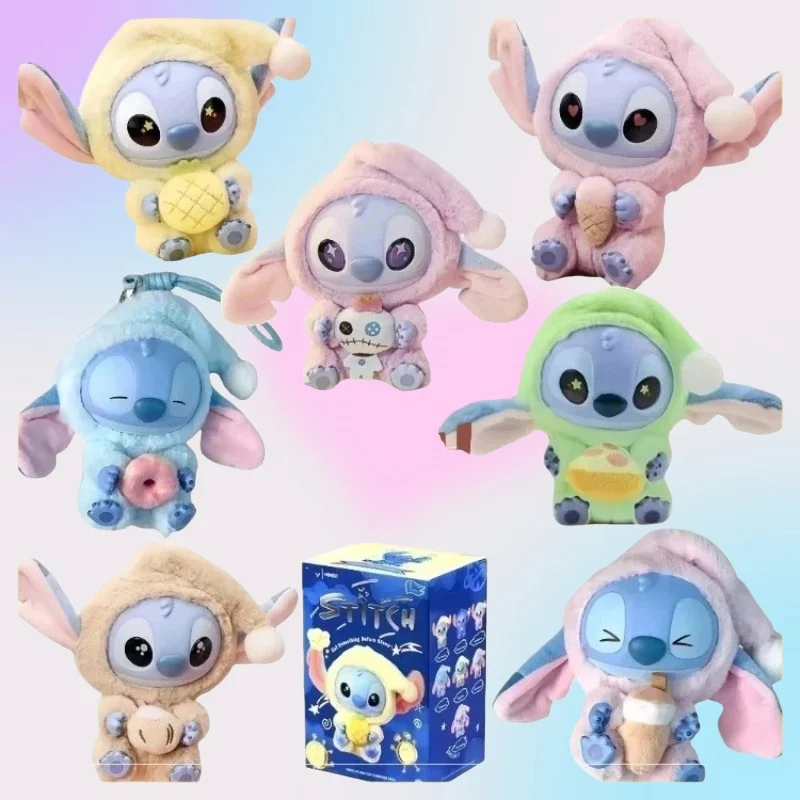 

Disney New Stitch Eat Some Thing Before Sleep Series Виниловая слепая коробка Сумка Подвеска Милая плюшевая кукла Mystery Box Игрушка-сюрприз Подарки