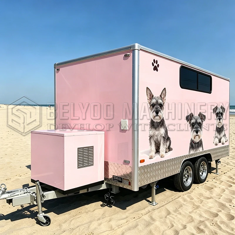 Belyoo Mobile Trailer For Large Medium and Small Dogs Pet Grooming Cleaning Outdoor Trailer Factory For Sale