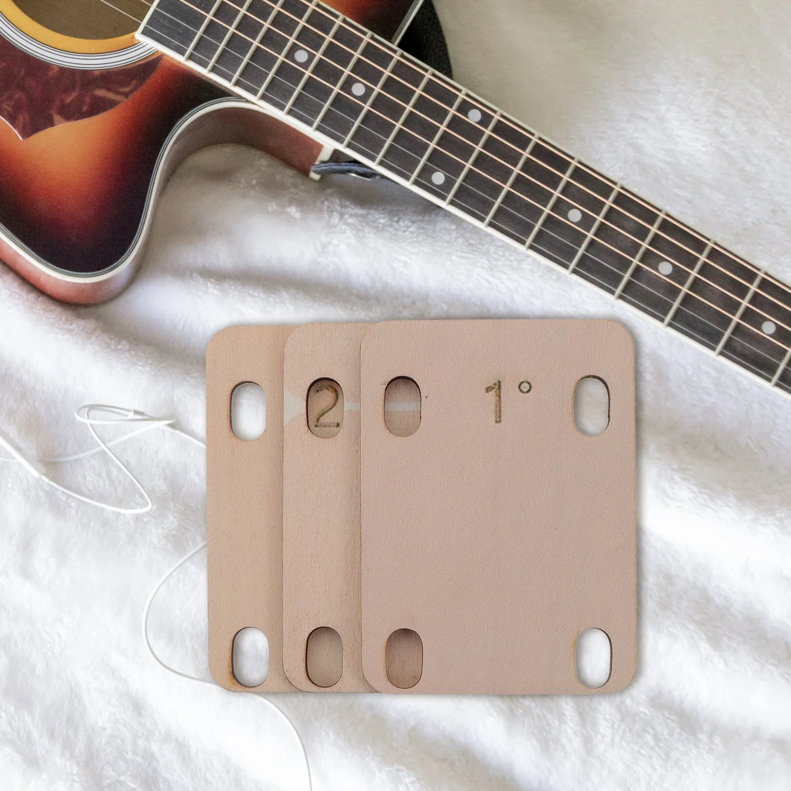 

3 Pcs Guitar Spacers Neck Adjustment Shims Bass Accessories Plate Gasket Electric Wood Repair