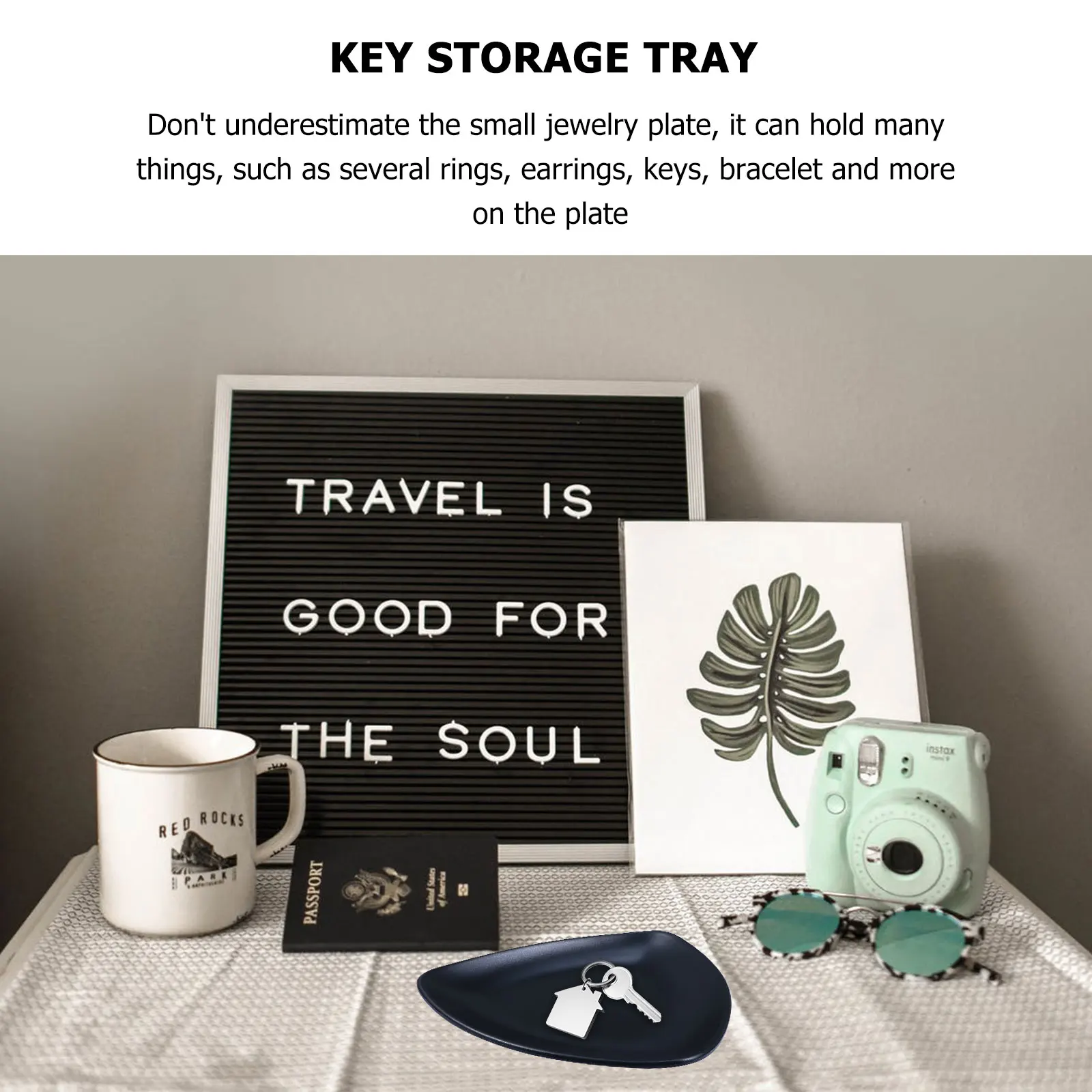 

Jewelry Ring Tray Key Storage Tray Makeup Accessories Desktop Organizer Decorative Holder For Cosmetics Rings Necklaces Earrings