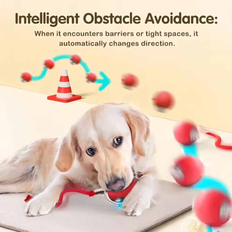 Intelligent interactive cat ball long-lasting and durable easy to clean intelligent obstacle avoidance pet cat and dog toys view 4